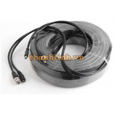 Cáp đồng trục camera Golden Link RG59-M20 đúc sẵn dây nguồn và jack BNC (20 mét)